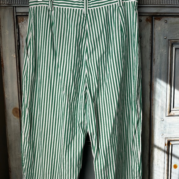 Rachel Comey Green Striped Cropped Cotton Pants Size 6 - Picture 8 of 8